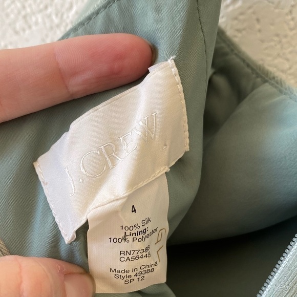 J. Crew Sinclair Silk Chiffon Dress Sea Foam Green Blue Mint Dusty Shale 4 Short - Picture 6 of 7